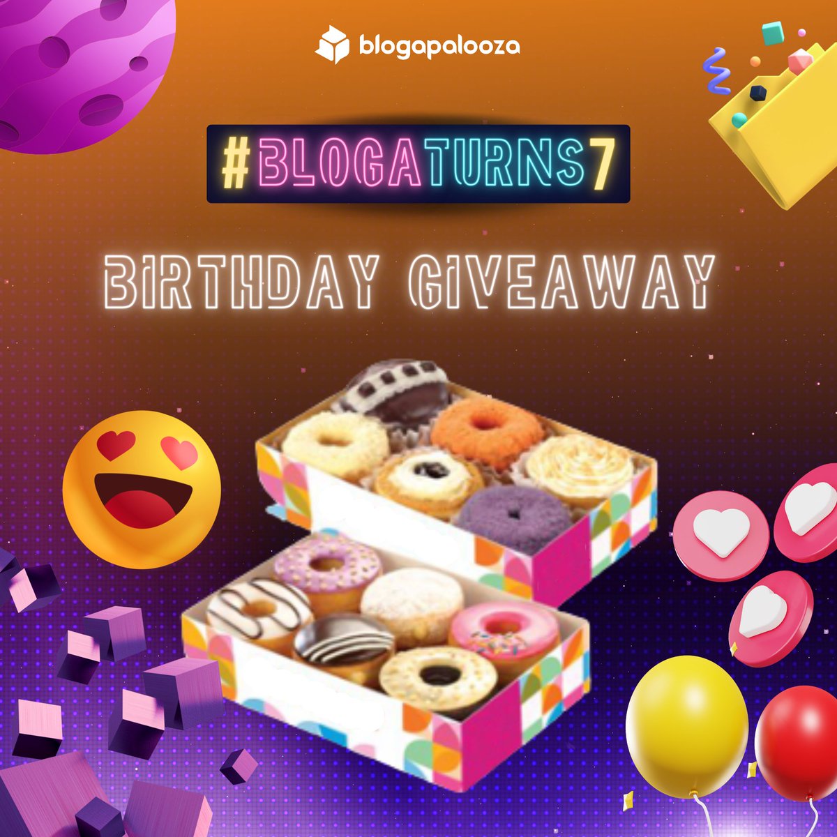 blogapalooza's tweet photo. Want to win some Donuts from us?

Follow us and reply #BlogaTurns7 + 7 emojis to this tweet. Make sure to retweet this as well to qualify.😊

This giveaway will run from May 30- June 6, 2022. Winners will be announced on June 10, 2022.

#BlogaTurns7 #GiveawayPH https://t.co/dPCdcZax1S