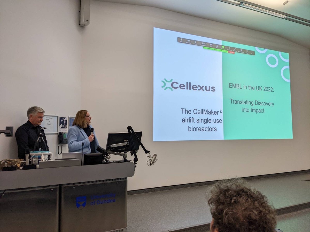 CellexusInt's tweet photo. Cellexus' Sales Director, Fiona Bellot, has taken to the stage at EMBL. Pop over to their booth to say hello to Fiona and Adam, and see the #CellMaker in action!
@embl https://t.co/6AJ4ECPnks