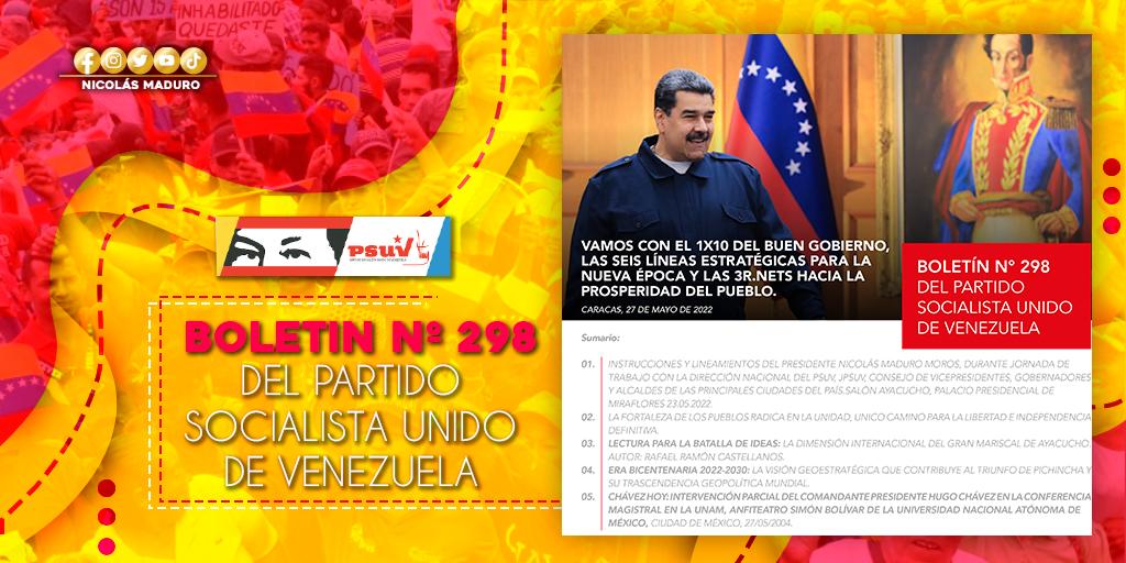 NicolasMaduro's tweet photo. El 1x10 del Buen Gobierno va dando los primeros pasos y en la edición N° 298 del Boletín informativo del PSUV, pueden conocer mucho más sobre este novedoso sistema. ¡Más Poder para el Pueblo! ==> https://t.co/Q4GlOmJ8zX https://t.co/WUcn5ueub7