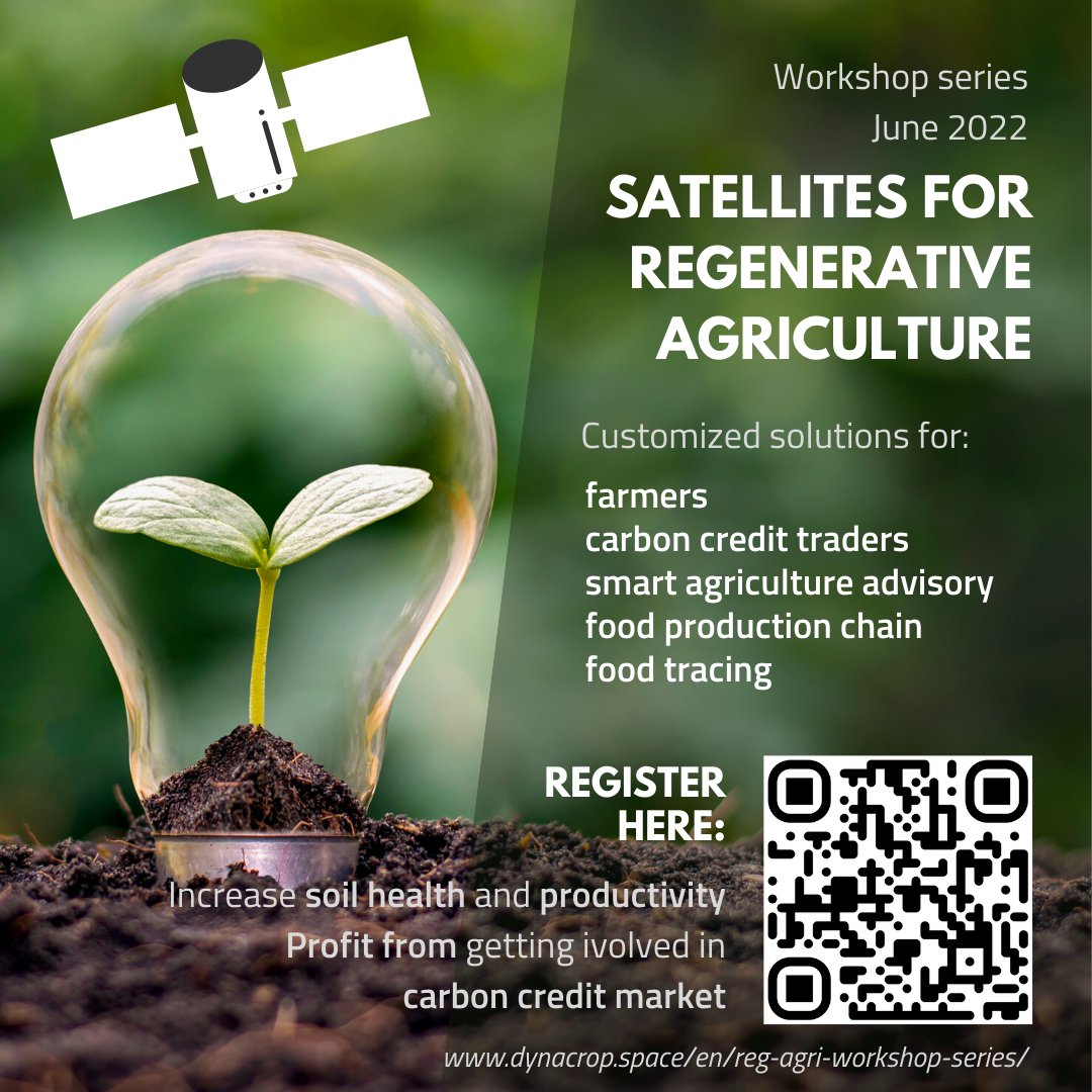 🌾Learn more about EO's role in regenerative agriculture and what's possible with these solutions through the upcoming workshop series from PARSEC beneficiary <a href="/WorldFrom_Space/">World from Space</a> 
📆 Tomorrow's workshop focuses on tools for farmers
💻 Register: bit.ly/3Q1k4Aq