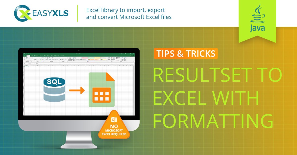EasyXLS's tweet image. Export ResultSet to Excel file in Java with cell formatting by EasyXLS library! XLSX, XLSM, XLSB, XLS spreadsheets in Java.

#EasyXLS #Export #ResultSet #Formatting #Excel #Java

easyxls.com/manual/tutoria…