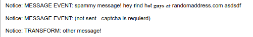 Today in the world of the new CB app system: Spambots can possibly skip the chat message transform event<a href="/tag/chaturbate"class="tags"><span>#chaturbate</span></a>