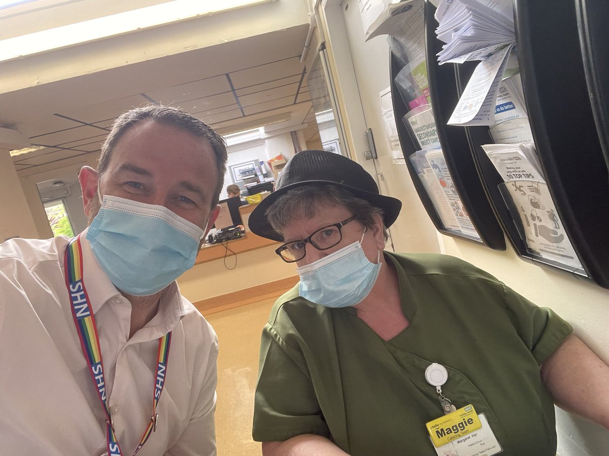 NeilDardis's tweet photo. Glad I bumped into Maggie today … I found out Maggie is retiring at the end of next month after 42 years service at #WexhamPark @FrimleyHealth … what a legend - we will catch up before you go Maggie !!! @CarolDeans @lornawilko https://t.co/37rzAF0qjO