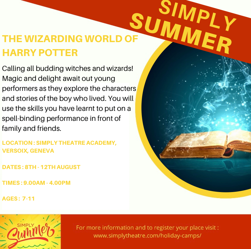 Simply Summer!

Magic awaits our young performers as they explore the characters and stories of the boy who lived. Alongside learning real magic to make even Dumbledore proud, you will use the skills you have learnt to put on a spell-binding performance.
hubs.ly/Q017J_vV0