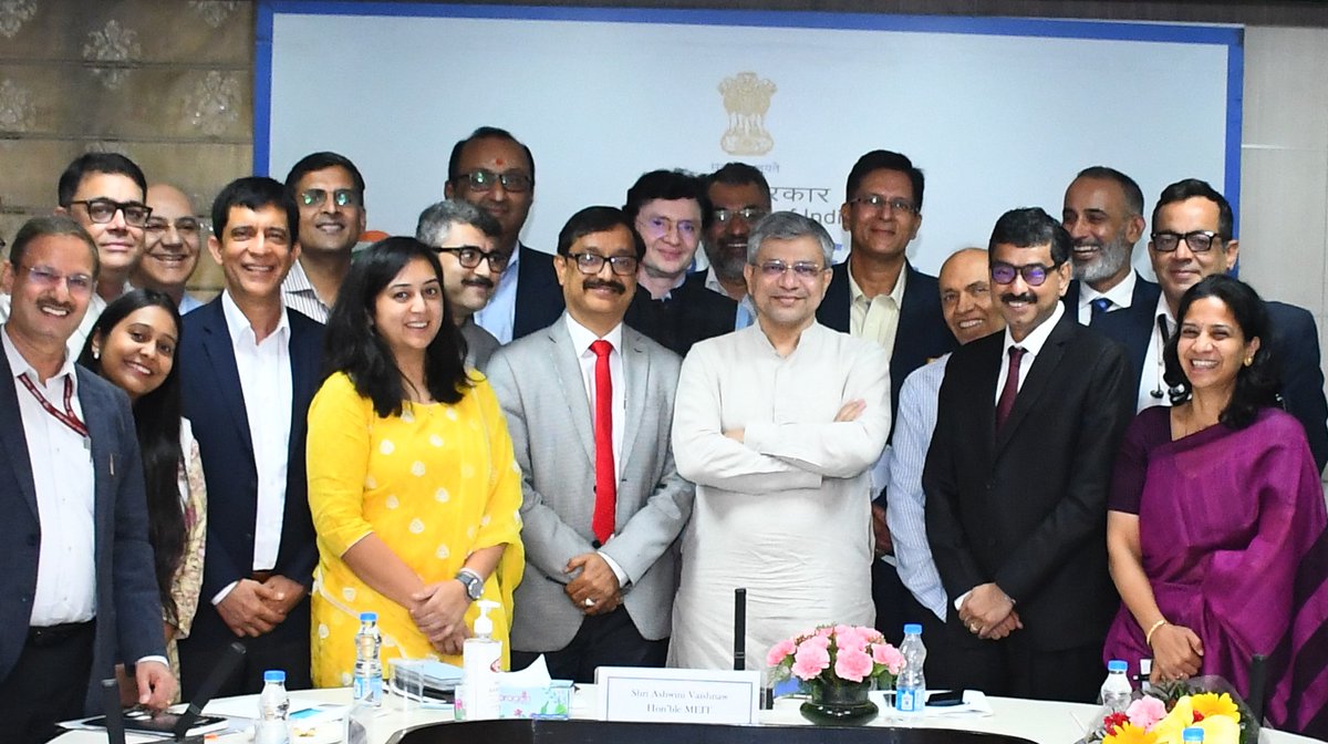 Rajesh Dhar (@rajeshdhar2111) on Twitter photo It was an honour to meet <a href="/AshwiniVaishnaw/">Ashwini Vaishnaw</a>, Minister for Railways, Communications, Electronics & Information Technology, <a href="/alkesh12sharma/">Alkesh Kumar Sharma</a> and @Amitesh58208 of <a href="/GoI_MeitY/">Ministry of Electronics & IT</a> as part of @mait_in Delegation to discuss the contours of PLI 2.0 and various EODB issues facing the IT industry It was an honour to meet <a href="/AshwiniVaishnaw/">Ashwini Vaishnaw</a>, Minister for Railways, Communications, Electronics & Information Technology, <a href="/alkesh12sharma/">Alkesh Kumar Sharma</a> and @Amitesh58208 of <a href="/GoI_MeitY/">Ministry of Electronics & IT</a> as part of @mait_in Delegation to discuss the contours of PLI 2.0 and various EODB issues facing the IT industry