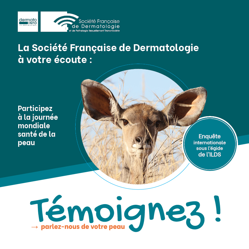 SFDermatologie's tweet photo. C'est le dernier jour de l’enquête grand public de la SFD sur les maladies de peau. ⚠️Il vous reste encore quelques heures pour répondre !✅
👉 https://t.co/qiGwxBkN1T
#SFD #JMSP #JournéeMondiale #Santé #SFDermato #peau https://t.co/uV9WLEQ0cr