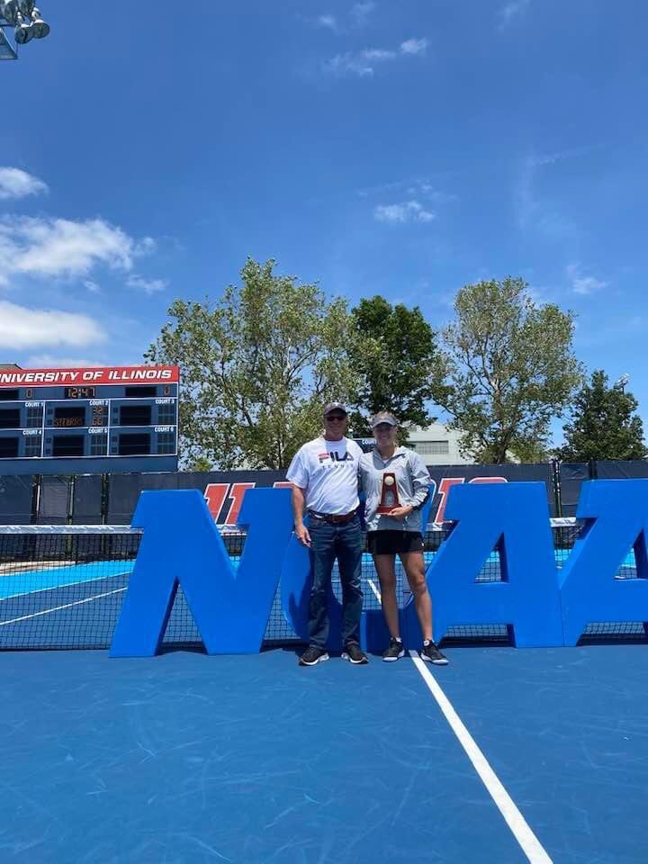 _riverside4me's tweet photo. Club owner, Roland Lutz, had the opportunity this weekend to go and watch a past student of his play for the NCAA tennis singles title. Congratulations Peyton Stearns for claiming the NCAA Single’s Championship. We are all very proud of you! https://t.co/UlGrTOzRix