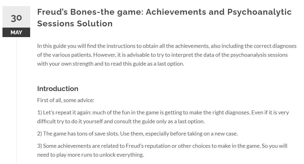 freudsbones's tweet photo. OMG so honored 😆😆A guide to solve my #videogame. #FREUDSBONES on #sale UNTIL TOMORROW ON #STEAM!
Become #Freud and solve clinical cases!
#indiegame #indiedev #MysteryMonday #pointandclick #franbow #PsychologicalThriller https://t.co/UntZv7WIXp