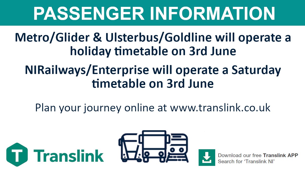 Translink on Twitter " Please note timetable changes to services on