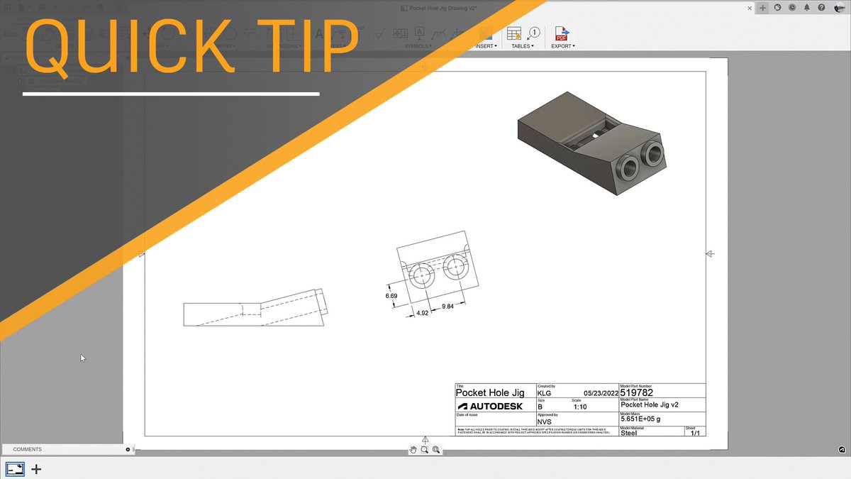 adskFusion's tweet photo. We've added Auxiliary Views to the #Fuson360 Drawing workspace! Check it out: https://t.co/dyIBCUmGlv https://t.co/U0PWUe3WpK