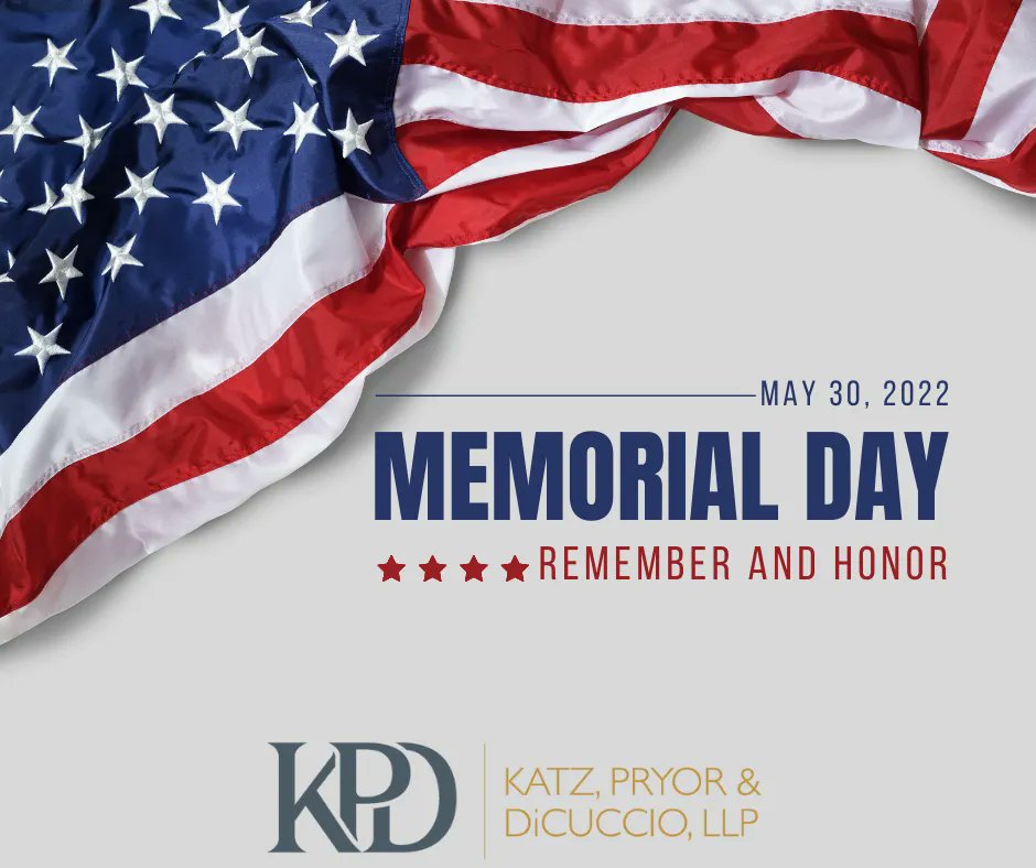 KPD_llp's tweet photo. Happy Memorial Day!

#kpdfirm #memorialday #attorneys #columbus #ohio https://t.co/TNtJnW8Swo