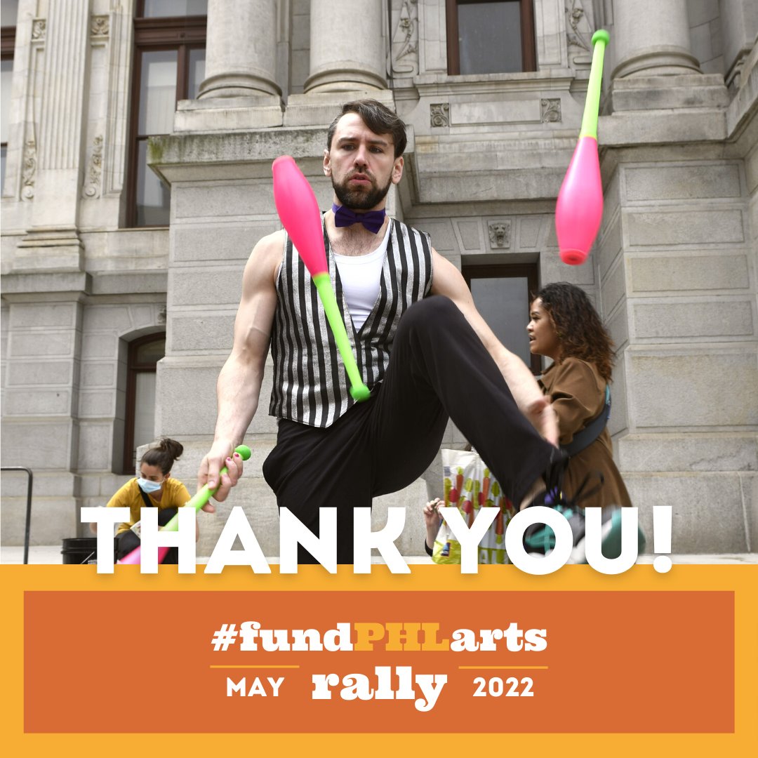 Thanks so much @circadiumschool Circus Performers for joining us at the #FundPHLArts Rally and for creating such a lively atmosphere! What's next? Check out our Advocacy Actions for more ways to support the arts and culture industry in Philadelphia: bit.ly/3yUqLxT