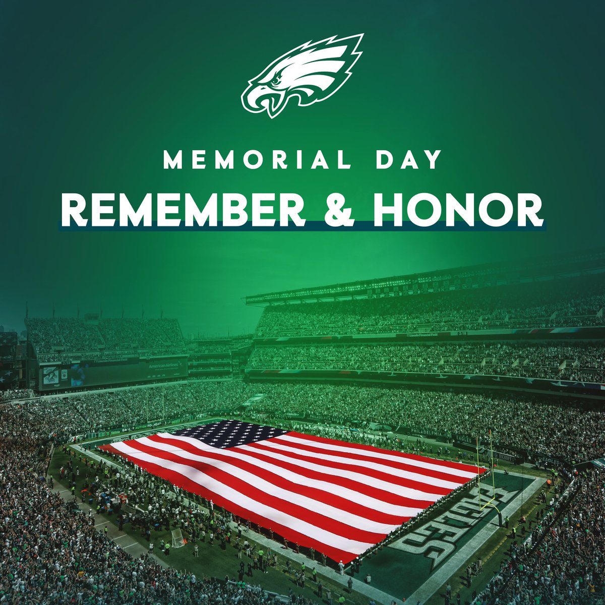 Eagles's tweet photo. Today and every day, we remember those who made the ultimate sacrifice for our country.

#MemorialDay https://t.co/iYJ8VlrYGk