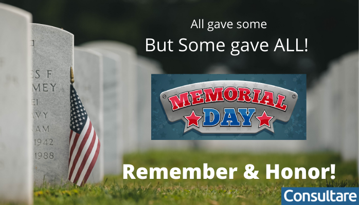 ConsultareSAP's tweet photo. A holiday with a deeper meaning - #Wehonour and #weremember those who made the ultimate sacrifice in service to our country and to their families. 
#memoriaday2022 #consultare https://t.co/FTOEuTQLn5