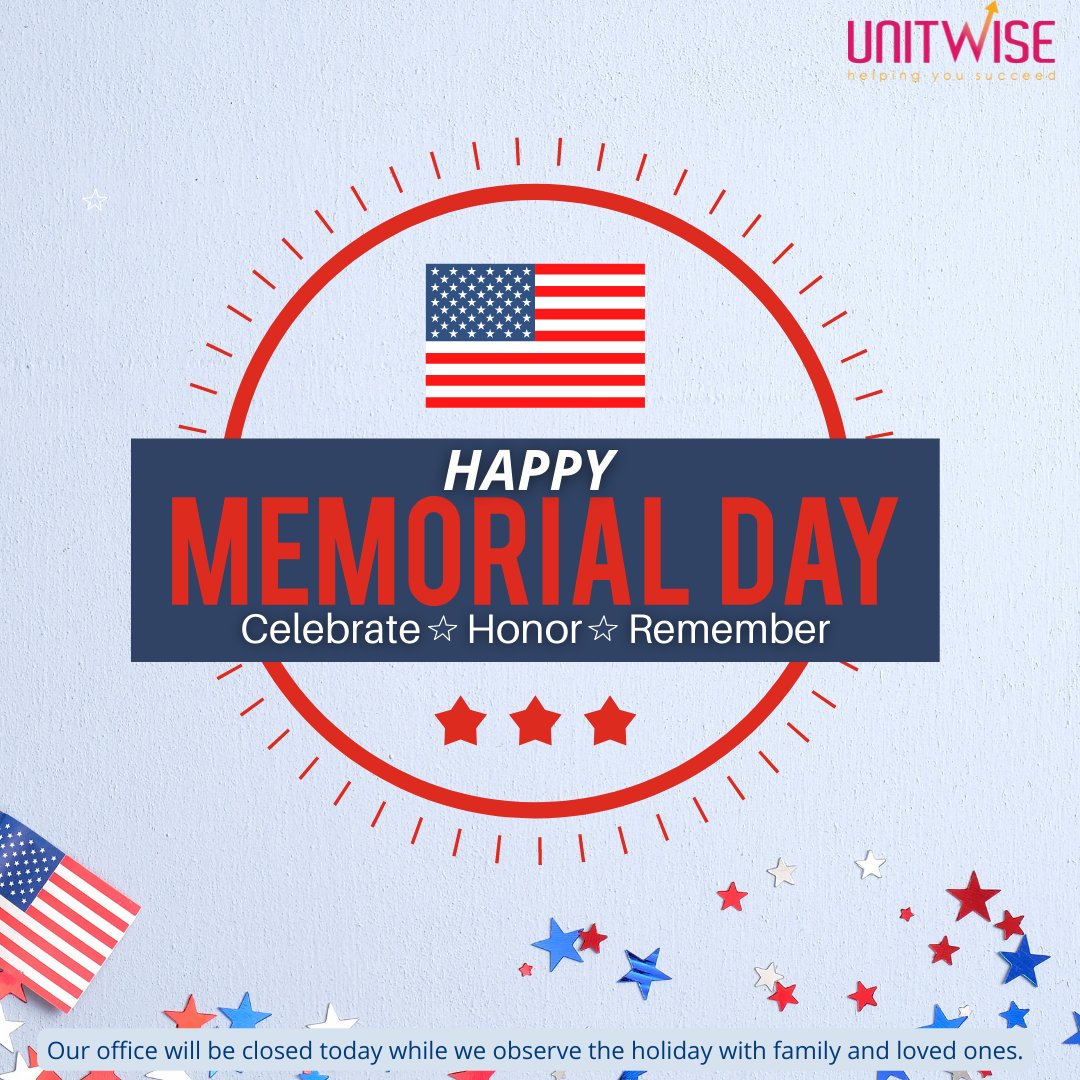 UnitWise's tweet image. Happy Memorial Day everyone! 🇺🇸

We celebrate, honor, and remember you all today! Have a safe and fun day!🎉
.
.
.
#MemorialDayWeekend #MemorialDay2022 #holiday #Veterans #unitwise #holidays