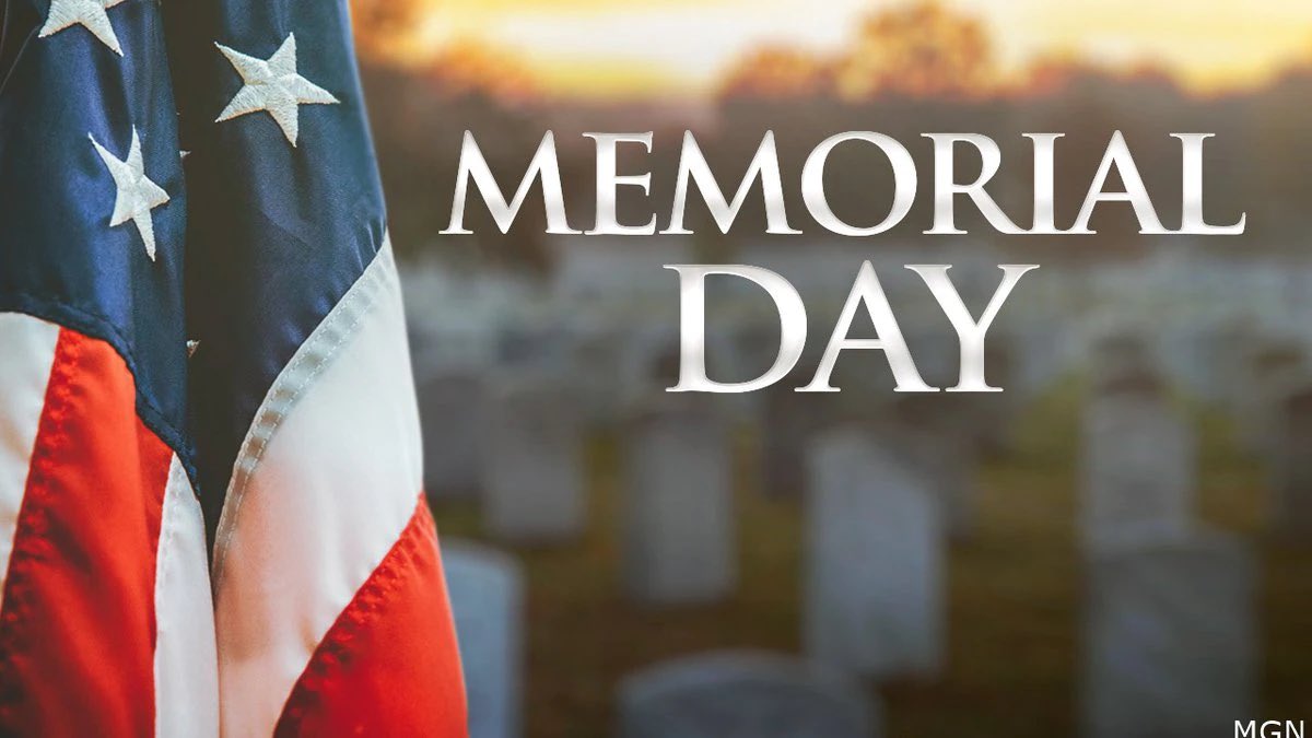 Today we celebrate and honor the men and women who have made the ultimate sacrifice for our country. Thank you for your service and please have a safe Memorial Day!