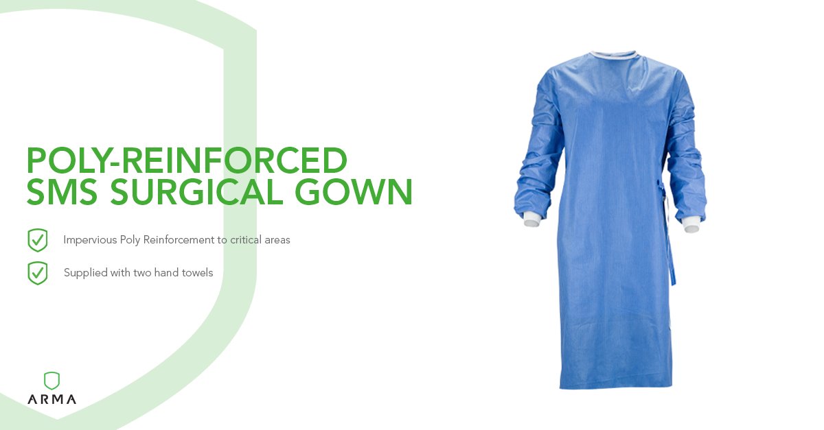 ARMA_Health's tweet photo. Our SMS Surgical Gowns are Poly Reinforced in the critical areas, and come in boxes of 50. They are available in two sizes, Large and X-Large.

Find out more here ➡️ https://t.co/ZpFzGw5yJL https://t.co/vd05nSVCC3