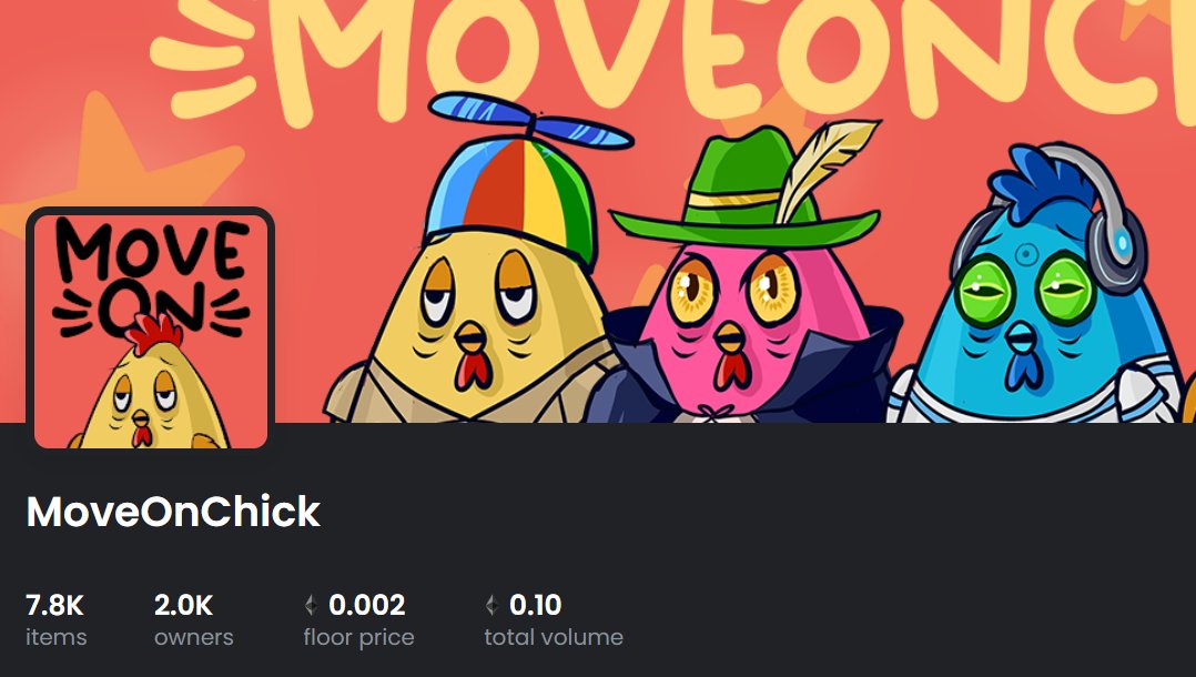MoveOnChick's tweet photo. MoveOnChick Sold Out! You still can grab yours on opensea https://t.co/8wzneFweMR

#WAGMO  We All Gonna Move On - To become better version of us! 

Discord will open shortly. https://t.co/eIXxvKv5Q2
