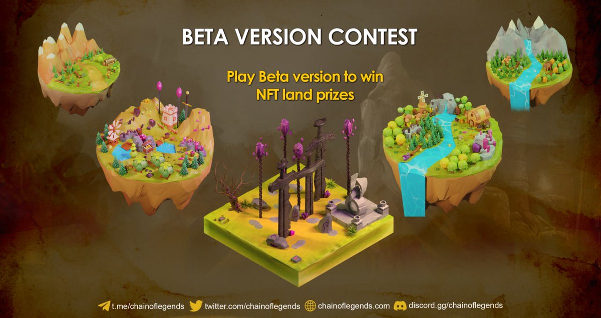 chainoflegends's tweet photo. 🎁 Win $135 (#NFTs) in #Beta version #trending contest 

https://t.co/aoVm3QQLtp

Click on the link below (👇) and read details of the contest

https://t.co/nfcbArEXlP https://t.co/UsEkptwsOI