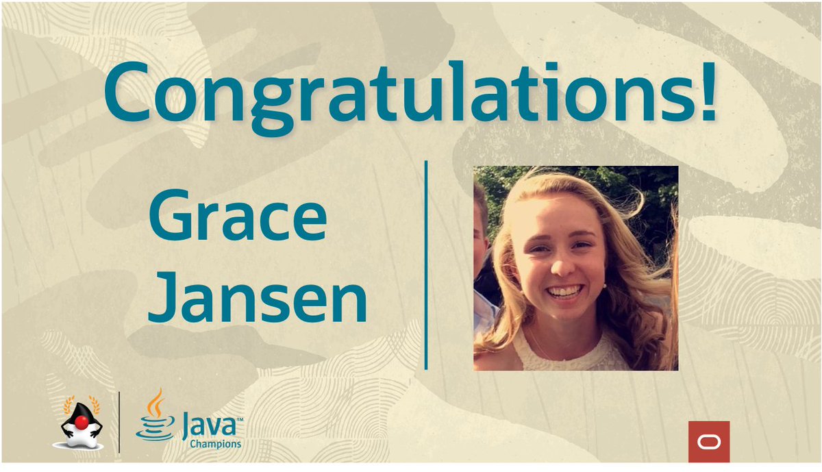 Welcoming Grace Jansen to the Java Champions program.