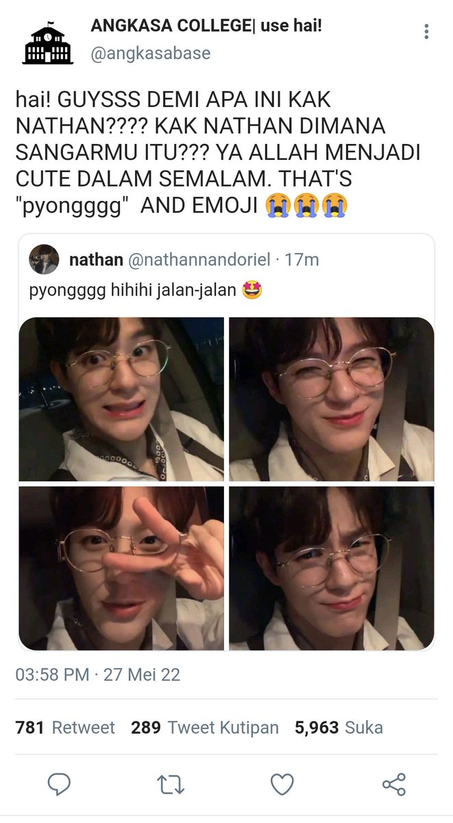 – Dimana sangarmu itu?

Lee jeno few tweets Au