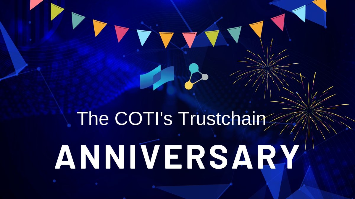 We are super excited to announce the 3 years celebration week for our Mainnet release! We want to thank you for all your support. This week we will be sharing interviews, AMA, activities, giveaways and more. 

Stay tuned, and Stay $COTI!