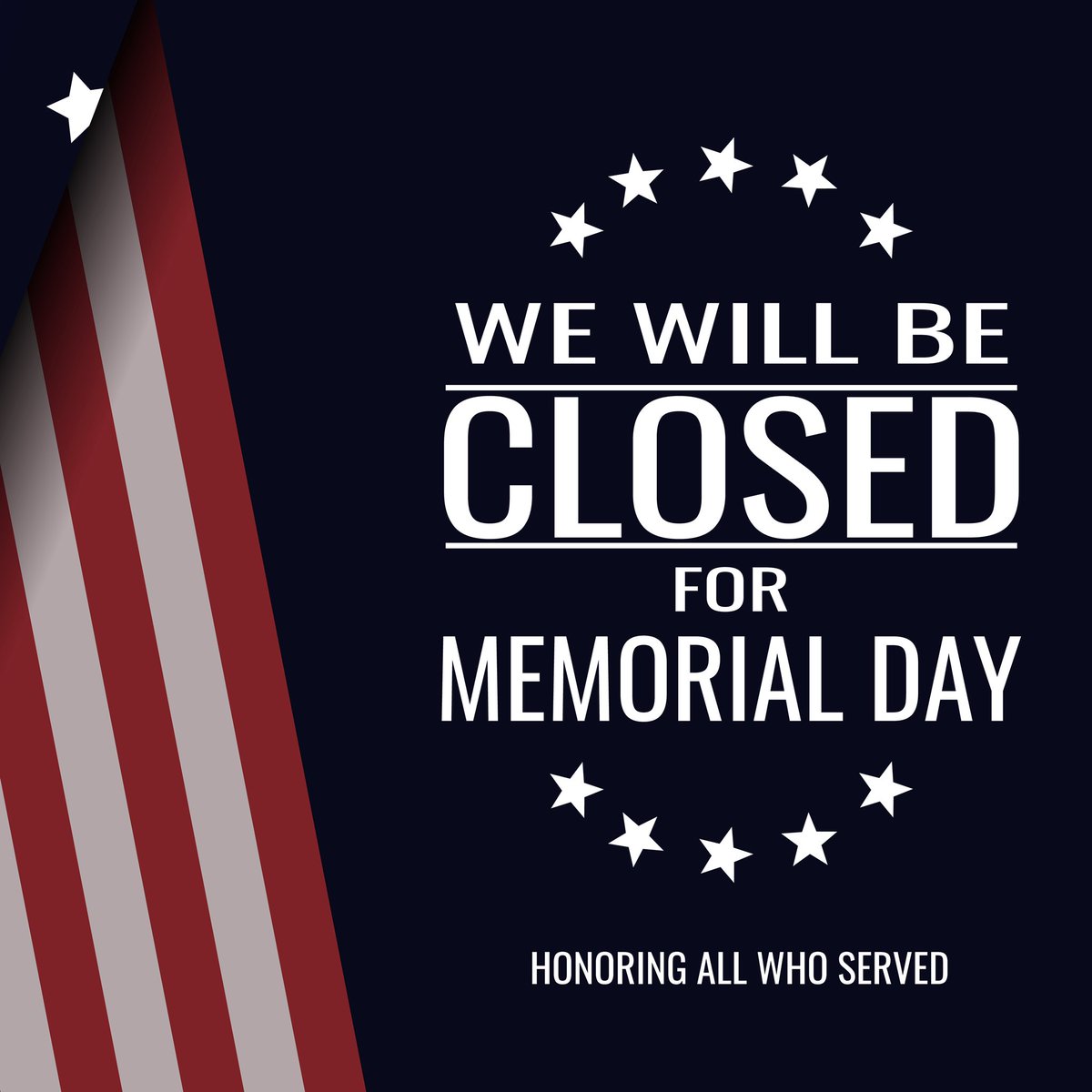 elliottequip's tweet photo. We will be closed Monday, May 30 in observance of honoring those that courageously gave their lives and to those that bravely fight today…Thank you! 🇺🇸 https://t.co/6q1YmU7AYl