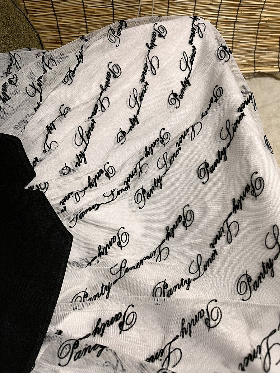 My skirt says ✨panty liner✨ on it, like 183736 times, look how cute I am 🥰😌