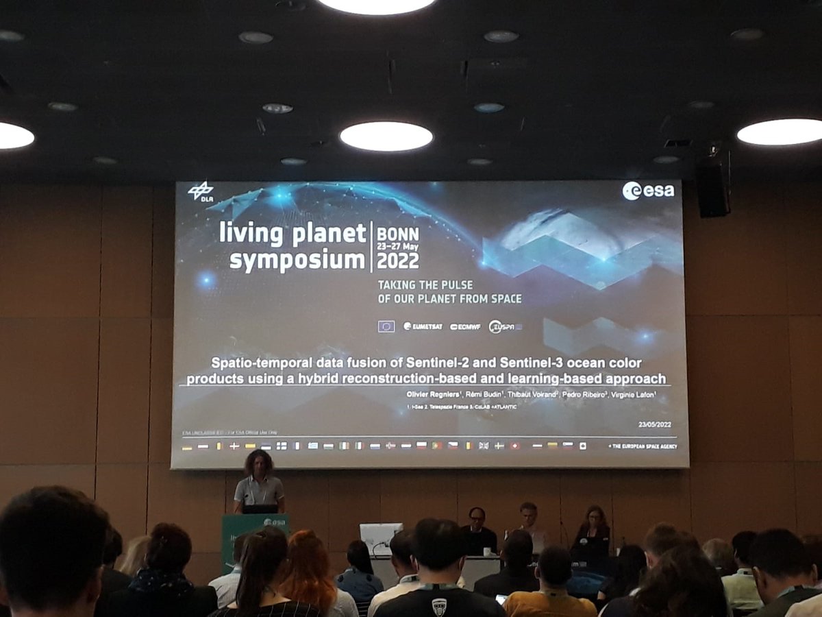 MEDEOS1's tweet photo. 📢#MedEOS in #LSP22 “Spatio-temporal data fusion of Sentinel-2 and Sentinel-3 ocean color products using a hybrid reconstruction-based and learning-based approach”,Ο.Regniers,R.Budin, T.Voirand, P.Ribeiro, V.Lafon| i-Sea,Telespazio France,CoLAB+ATLANTIC
👉https://t.co/IxUZD1DW7c https://t.co/8kXsbnpoK2