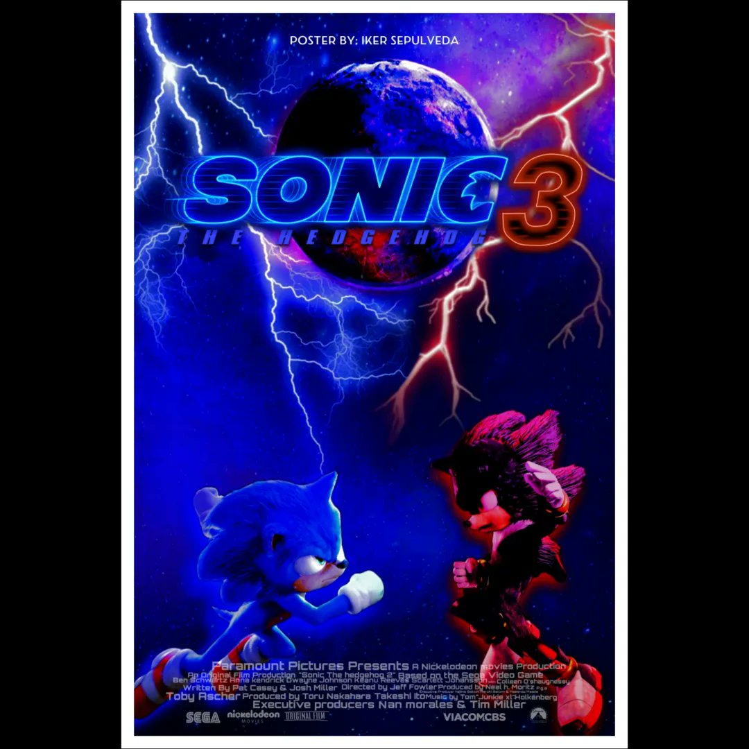 Sonic the Hedgehog 3 Movie Shadow the Hedgehog Poster 