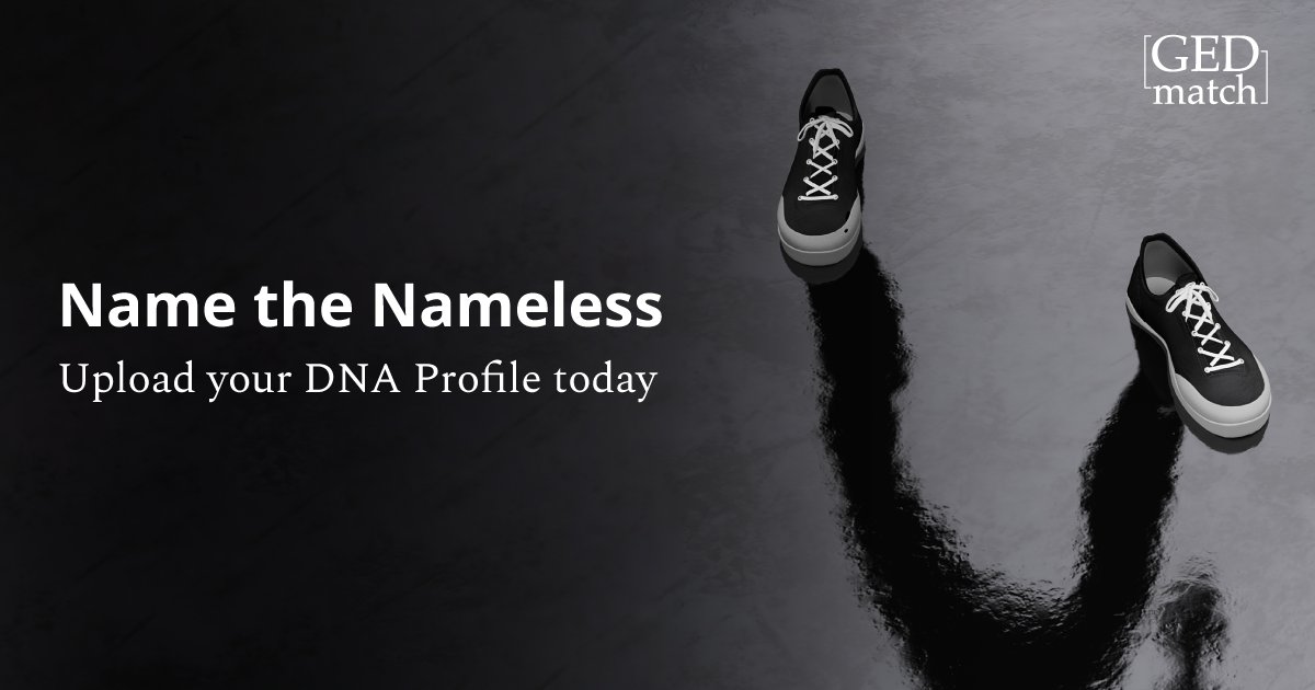 Parabon's tweet photo. May is Missing and Unidentified Persons Awareness Month. Anyone who has taken a consumer DNA test can help name the nameless and provide closure to families by uploading to GEDmatch.https://t.co/SBBCFINAje #NameTheNameless #DNAoptin #GEDmatch #Parabon https://t.co/Mu4qHadjxU