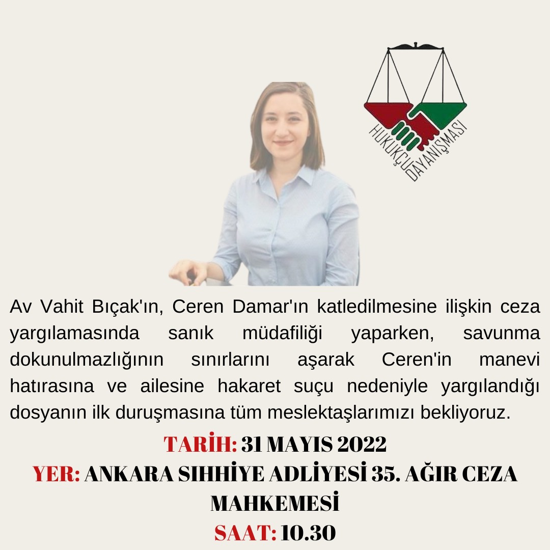 Destek için tüm meslektaşlarımızı bekliyoruz
@Egitimsehidi
#CerenDamar