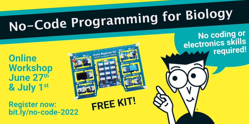 EngBioIRC's tweet image. Exciting news! Our No-Code Programming for Biology workshops are back!

Learn how to:
🎛️ Understand an Arduino
🧑🏽‍💻 Programme without code
🔌 Use simple electronic components
👩🏽‍🔧 Build your own biological devices

📅 27/06 &amp;amp; 01/07
No experience required

bit.ly/no-code-2022