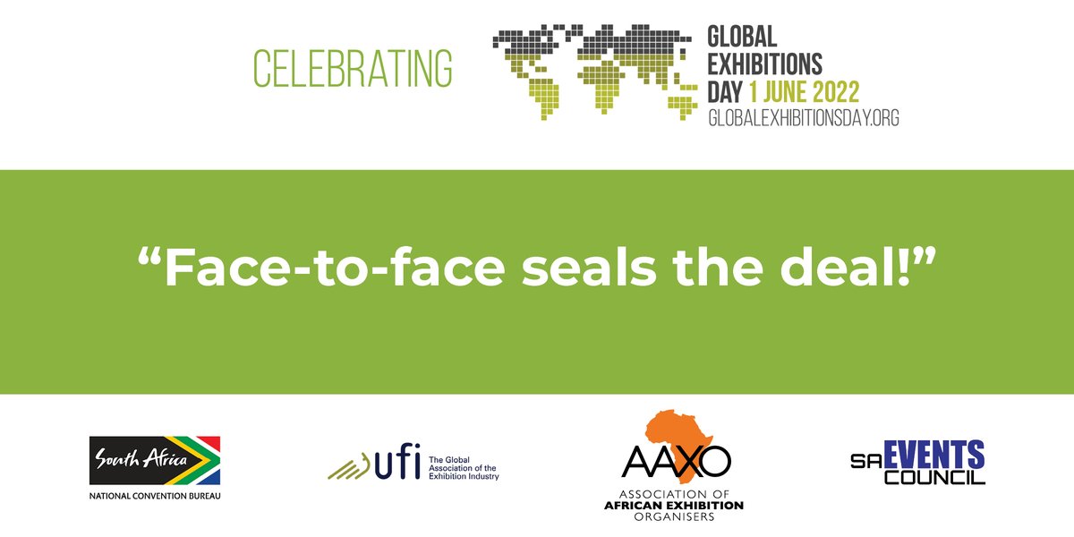 The undeniable value of Face-to-Face Exhibitions in driving business!
#GED2022 #WeSupportExhibitions #ExhibitionsBuildEconomies #UFI #GED2022 #exhibitionindustry #economicrecovery #associations #UFI #GlobalExhibitionsDay #exhibitionindustry #SouthAfrica <a href="/saeventscouncil/">SAEventsCouncil</a>