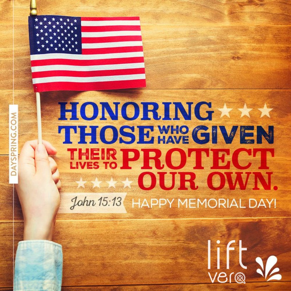 LiftVero's tweet photo. Today we thank all the men and women who lost their lives to save ours. #thankful #memorialday #godblessamerica https://t.co/t8cWvBF6wE