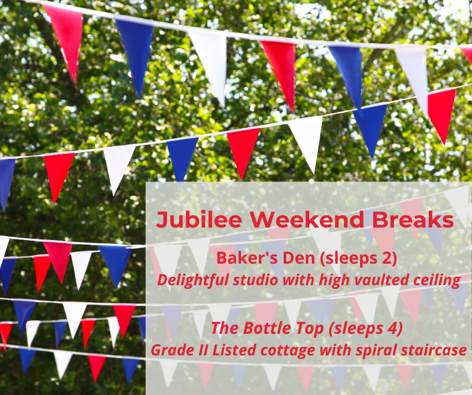 BayTreeCottage's tweet photo. Still looking for a Jubilee break? We have availability in Baker's Den and The Bottle Top - please call 01327 361720 to enquire or email jenny@btcaccommodation.co.uk
https://t.co/6rzwVkIBU3
#jubilee #accommodation #lastminute https://t.co/DLoWmjSEiI