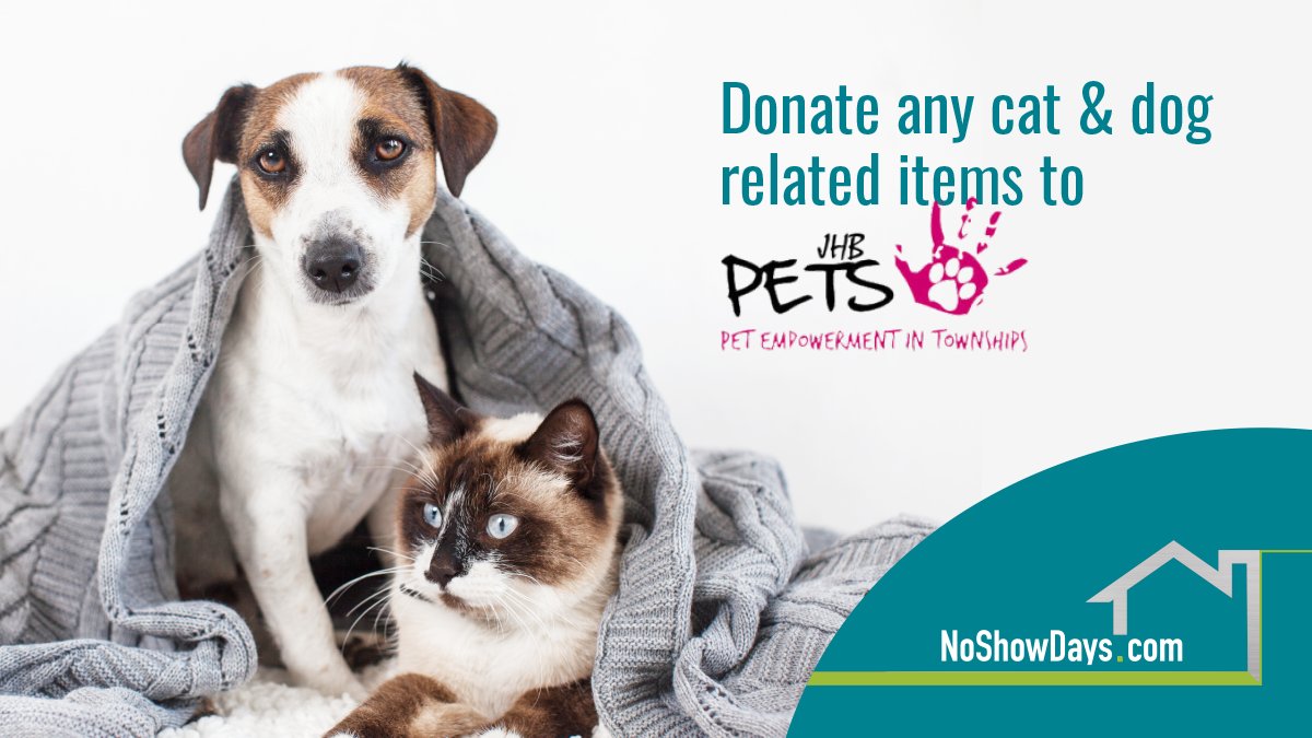 NoShowDays's tweet photo. We're partnering with Pets JHB to raise funds &amp; collect items for animals. Please drop off any of the below items at our offices at The Junction on the Spruit 
- Dog blankets
- Dewormers
- Tick &amp; flea wash
- Cat wet &amp; dry food
- Dog dry food
- Large bowls
- Unwanted kennels
#Pets https://t.co/wPFRucFYxr