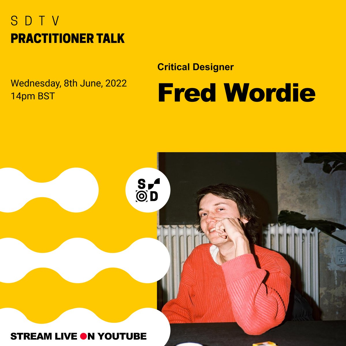 This June on SDTV ⚡Drop in at lunchtime to catch Fred Wordie, a Berlin-based critical designer whose work explores how we engage with technology and each other!

⏰14pm BST 🚨Link in Bio🚨

#servicedesign #rca