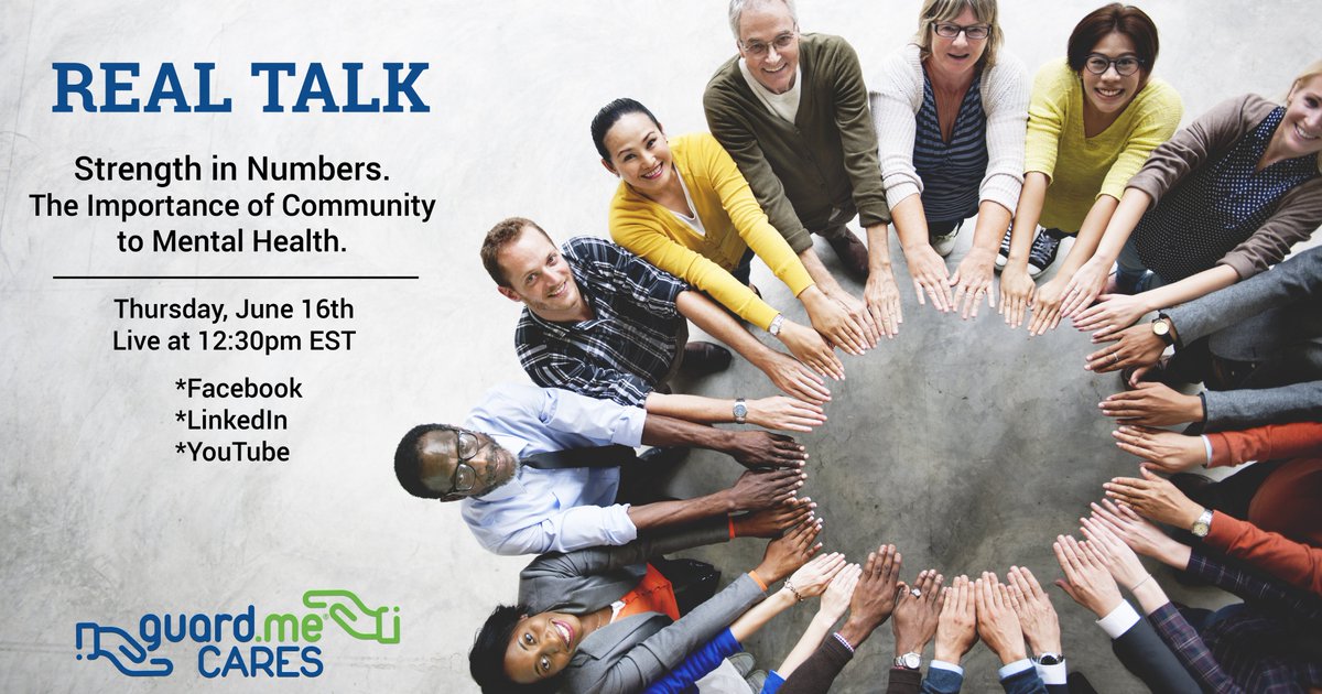 guardmecanada's tweet image. Join our next Real Talk with a strong emphasis on bridging the gap to creating healthy relationships though community. We’ll discuss ways to build awareness and promote positive change in mental well-being for individuals and communities. #community #realtalk #guardmecares