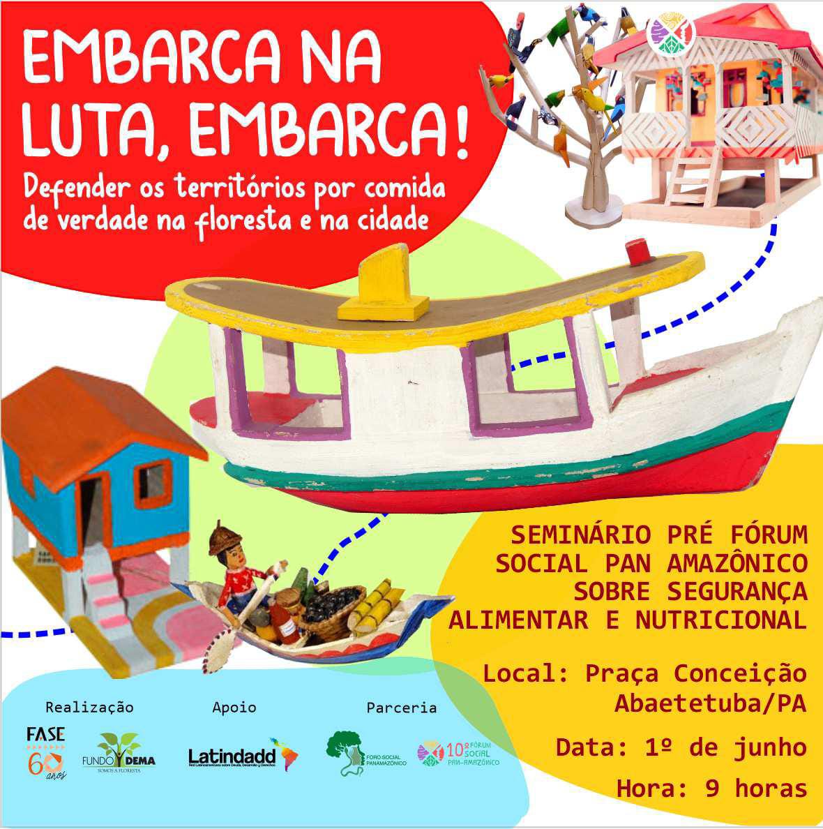 fundodema's tweet photo. Nós, da Fase e Fundo Dema, te convidamos para participar do Seminário Pré Fórum Social Pan Amazônico:"Embarca, na luta embarca! Defender os territórios por comida de verdade na floresta e na cidade"

PARTICIPE 

Data: 1° .06.22
Local: Praça Conceição, em Abaetetuba (PA)
Hora: 9h https://t.co/6uXesazAgD