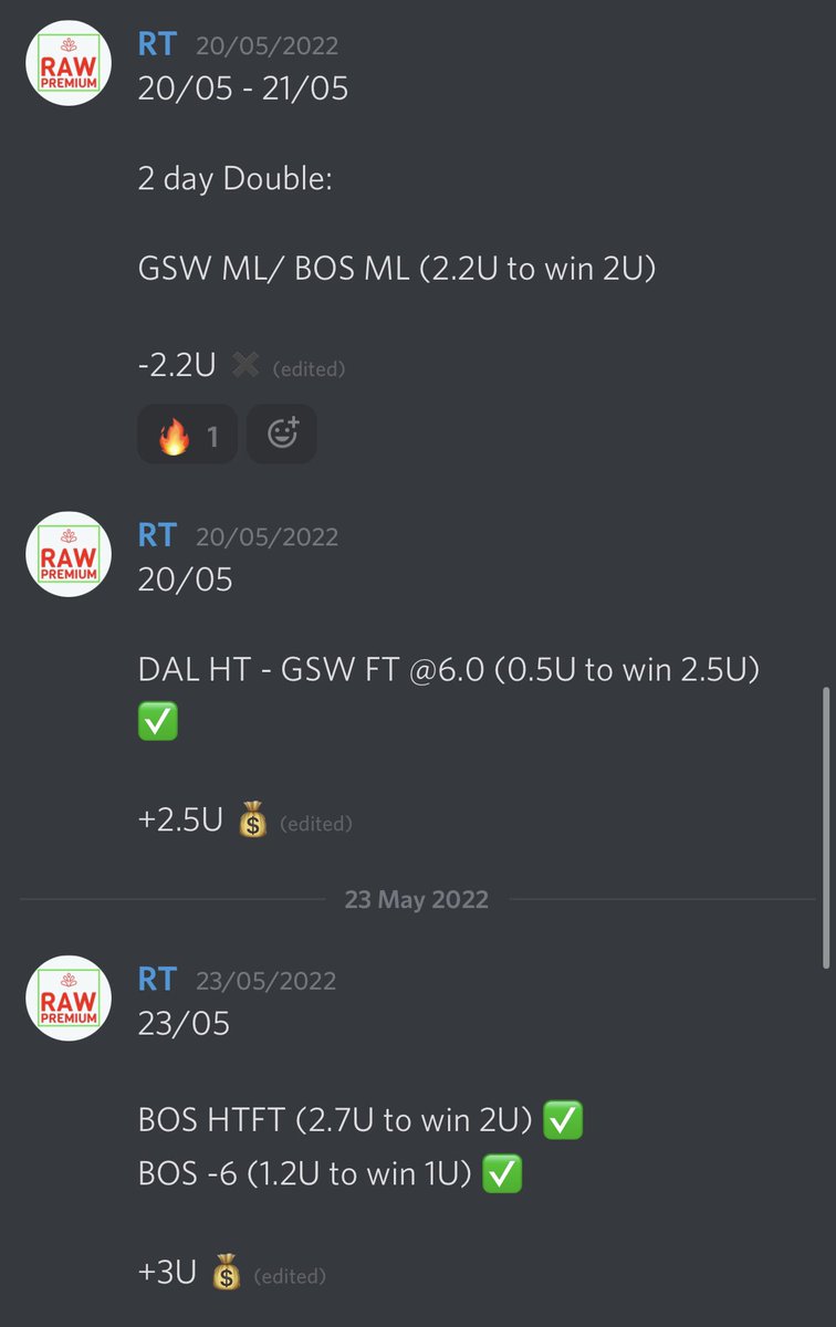 TipsRaw's tweet image. We’re still active on our discord if anyones interested in NBA picks for the Finals (DM us)

Some of our conference finals results:

10-1 record (+16.3U)