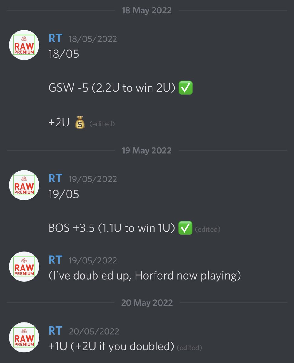 TipsRaw's tweet image. We’re still active on our discord if anyones interested in NBA picks for the Finals (DM us)

Some of our conference finals results:

10-1 record (+16.3U)
