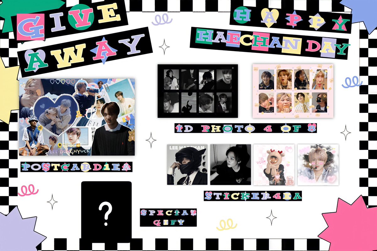 ʕ Pls rt ʔ
 ॱଳ͘ ↷ G1ive Aw4ay #HAECHAN D4Y˖ ࣪⭑ 
 
🖇 POSTCARD 1 EA
🖇 ID PHOTO 4 OF 8 / 2 VER
🖇 STICKER 4 EA
˚ ༘   ⟡   ̫ 𓏔 SPECIAL G1FT 🩰𓂃꙳

✧˚₊  ONLY 5 SET .◜ᴥ◝

ꔛ𓂃 SHIPP1ING  45฿ ❕
🕯 F0oRM : 04/06 𖥉 
🕯 T1iME : 20:20 💟
#HAPPYHAECHANDAY  #ตลาดนัดnct