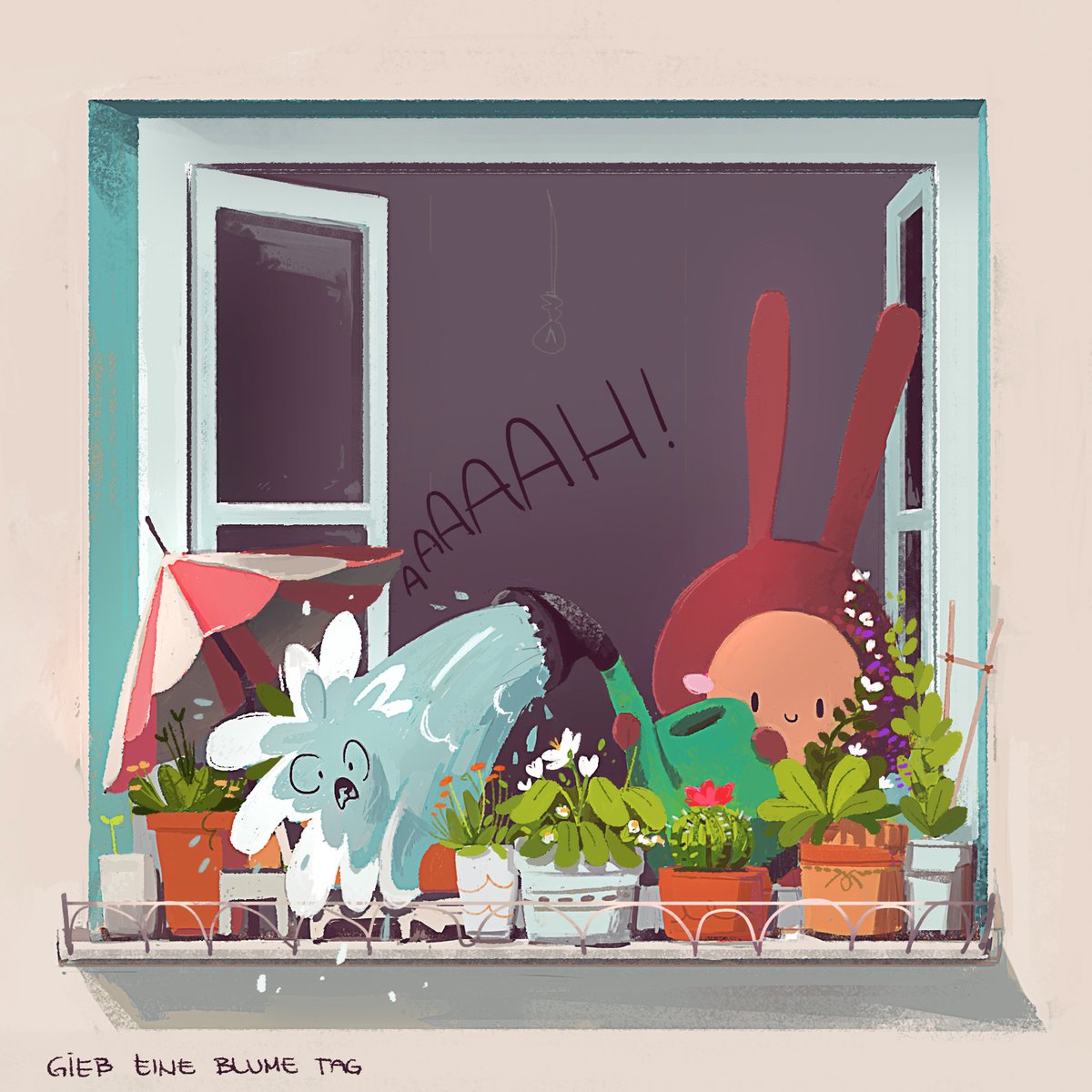 Heute ist Gieß-eine-Blume-Tag. #kuriosefeiertage #kleineKunstklasse