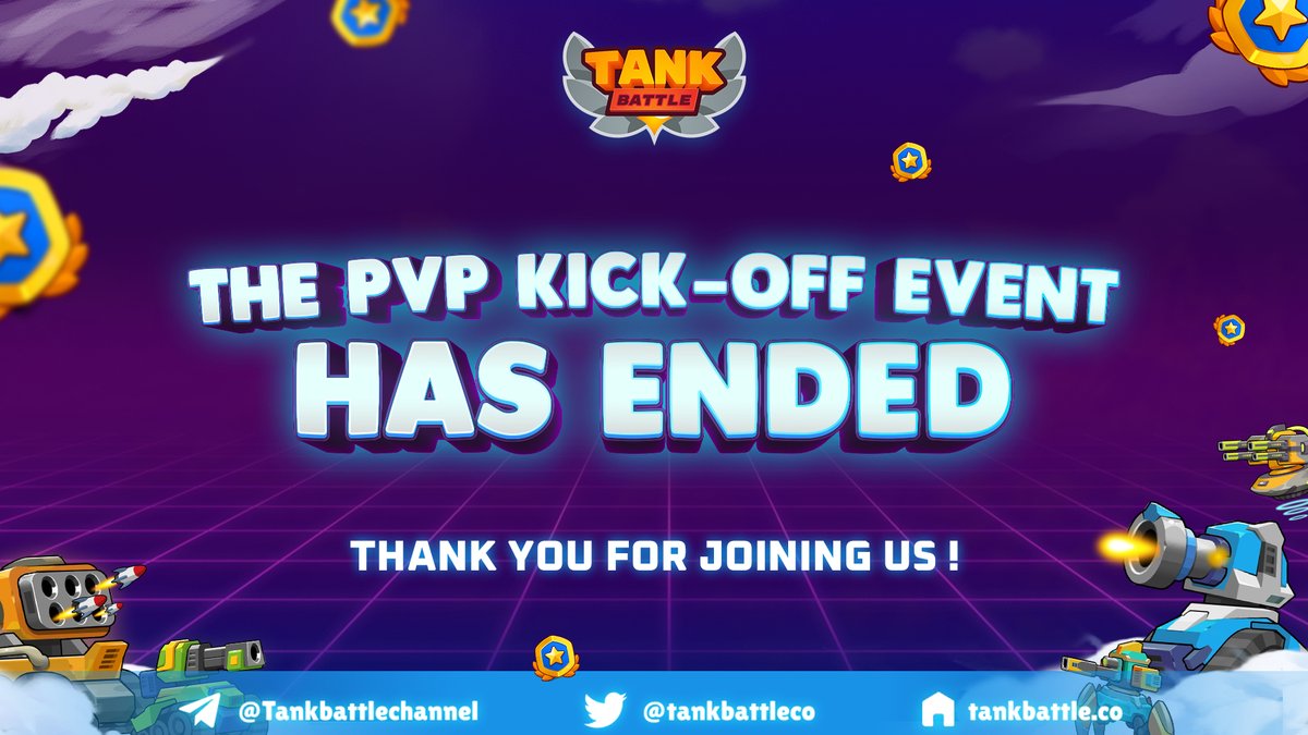 tankbattleco's tweet photo. 🚀 THE PVP KICK-OFF EVENT: WE ARE NOW OFFICIALLY CLOSED THE FORM 📫
Thanks to everyone who partook in our KICK-OFF EVENT! The results will be revealed after the official launch date of the PVP mode is sealed😎
‼️ Don't forget that there is the ongoing Amazing Race until June 4. https://t.co/Fkj0gc4cny