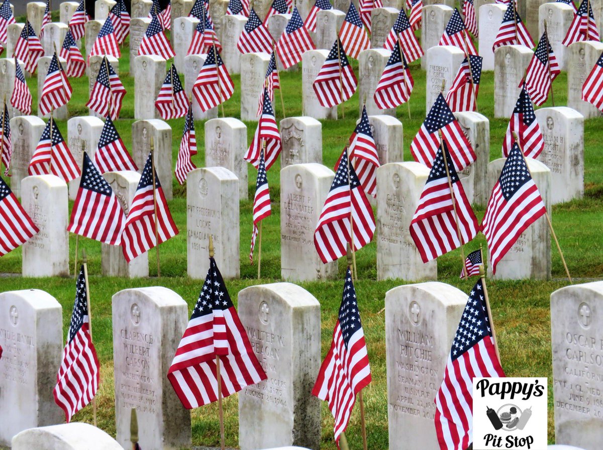 pappyspitstop's tweet photo. On Memorial Day, we honor those who selflessly served &amp; sacrificed for our nation. 

Home of the free, because of the brave! 🇺🇸

#memorialday #allgavesomesomegaveall https://t.co/82VjwK65t0