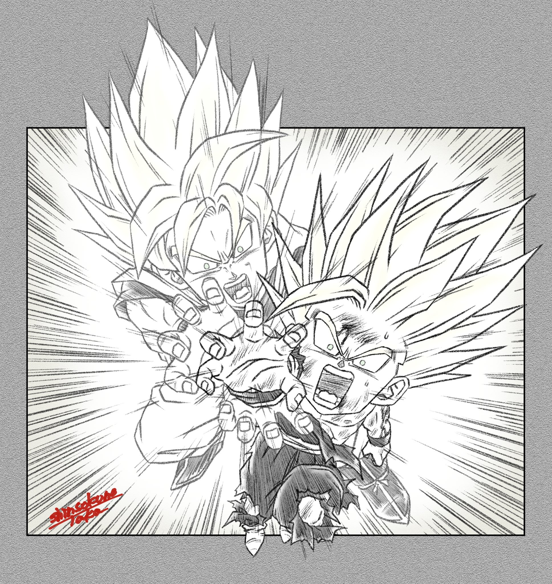 ドラゴンボール 孫悟空 孫悟飯 親子かめはめ波
