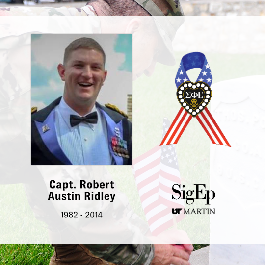utmsigep's tweet photo. We mark Memorial Day each year with a remembrance of Sgt. Israel “Izzy” Paul O’Bryan (’08) and Capt. Robert Austin Ridley (’05). They have joined our Chapter Eternal and their memory will be in our hearts forever.

https://t.co/FCJHLs7gBx https://t.co/RBNyC2SMTk