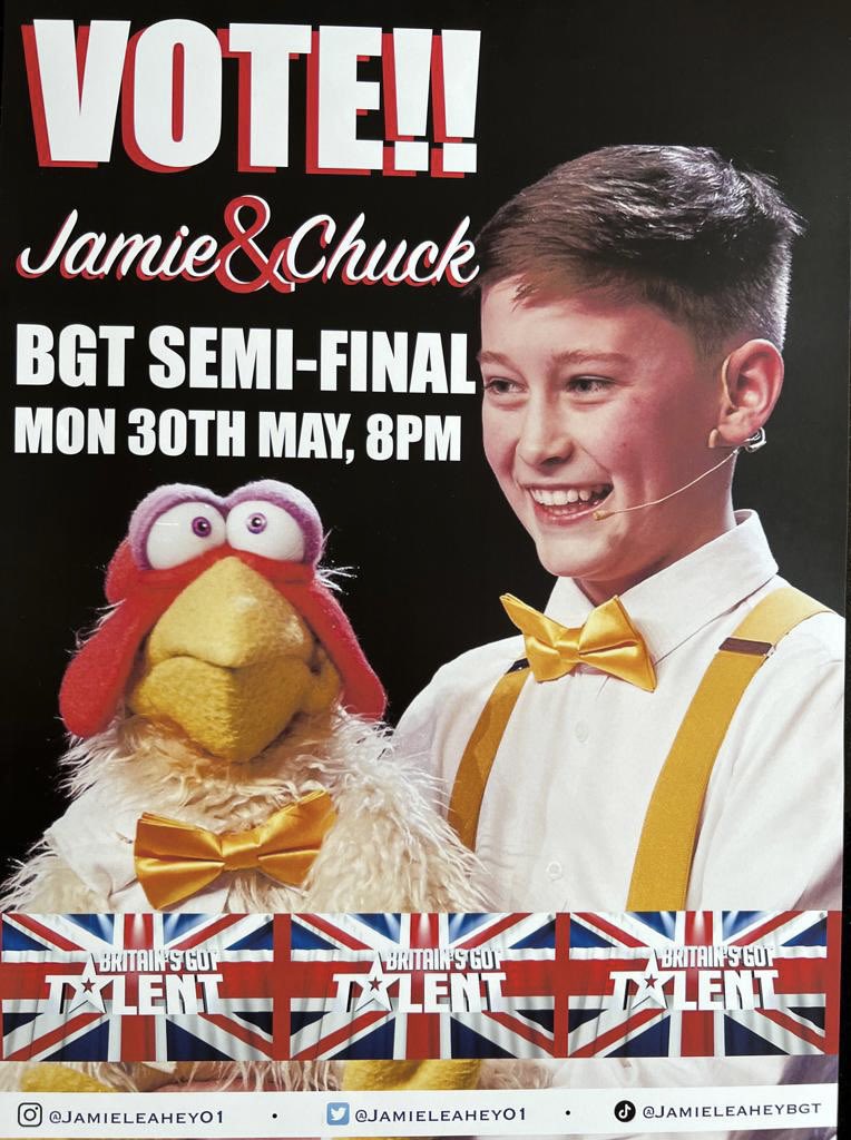 JWrightMedTech's tweet photo. Talent is not limited to age, as proven by @JamieLeahey01 Good luck our mate! Enjoy it, smash it and live it! #BGT #JamieAndChuck #VoteForJamieAndChuck https://t.co/OXcrgZ6lvF