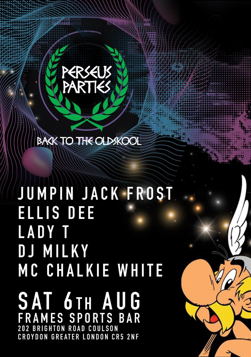 £10 tickets now available join us for a night of Oldskool vibes for the mature raver 💫💃🕺💫 <a href="/Framescoulsdon/">Frames Sports Bar Coulsdon</a> <a href="/djjjfrost/">Jumpin Jack Frost</a> <a href="/DjMilky_/">Jason Milky</a> <a href="/mc_chalkiewhite/">MC CHALKIE WHITE</a> #coulsdon #croydon  #purley #caterham #redhill #warlingham #surrey  deftickets.co.uk/events/3525495…